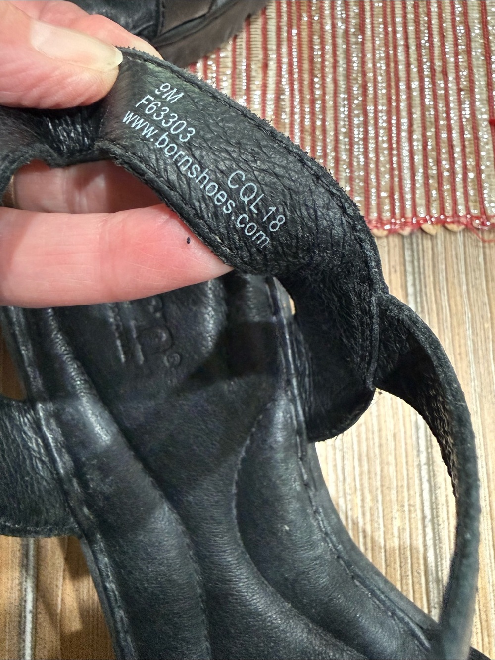 Born Black Leather Wedge Sandals - Picture 7 of 7